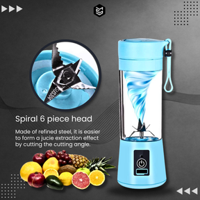 Mini Portable USB Rechargeable Juicer Blender Mixer 6 Blades 380ml