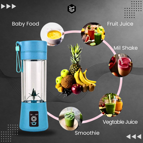 Mini Portable USB Rechargeable Juicer Blender Mixer 6 Blades 380ml