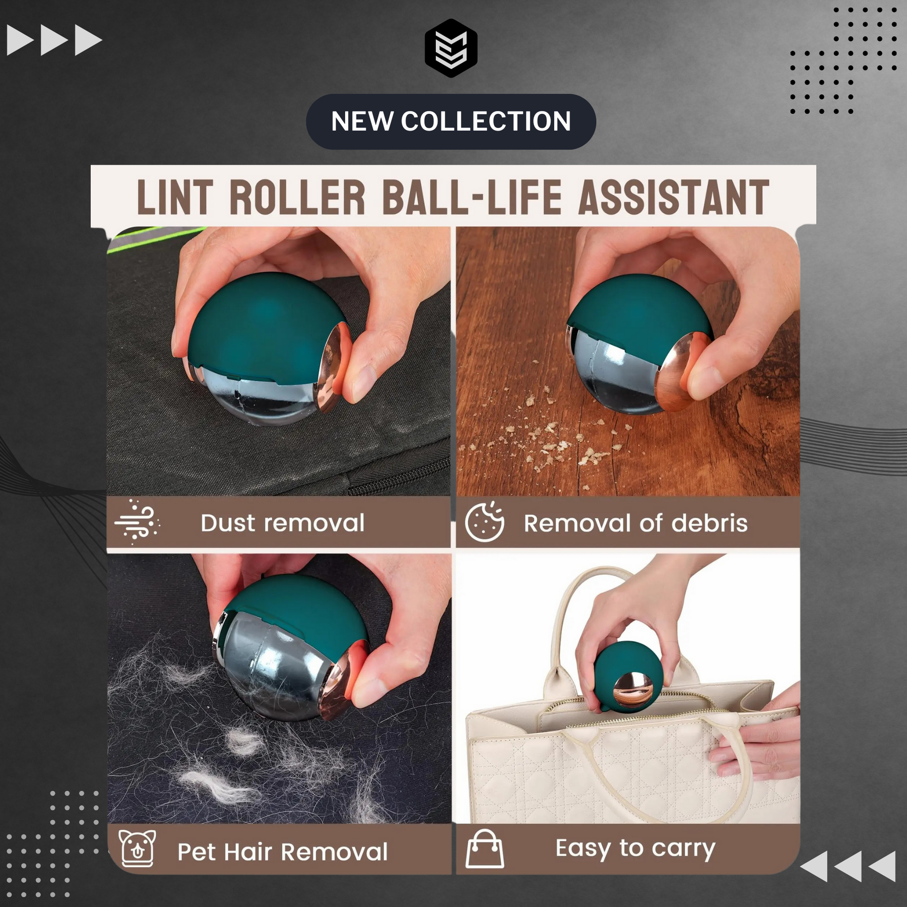 Portable Ball Lint Remover Washable Sticky Roller for Clothes