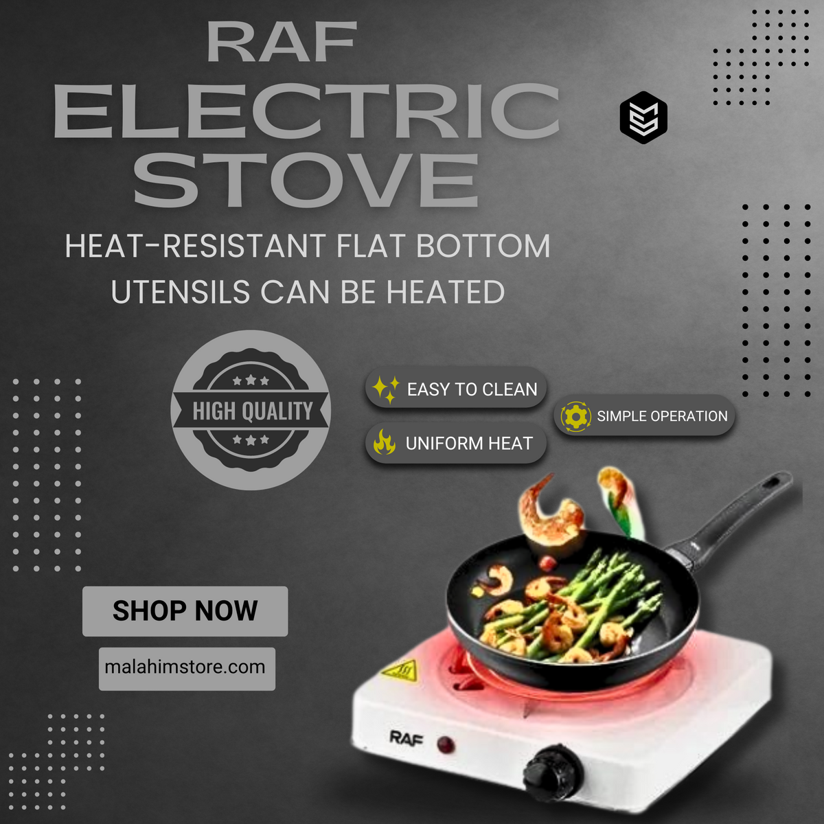 RAF Portable Electric Single Stove 1000 Watt