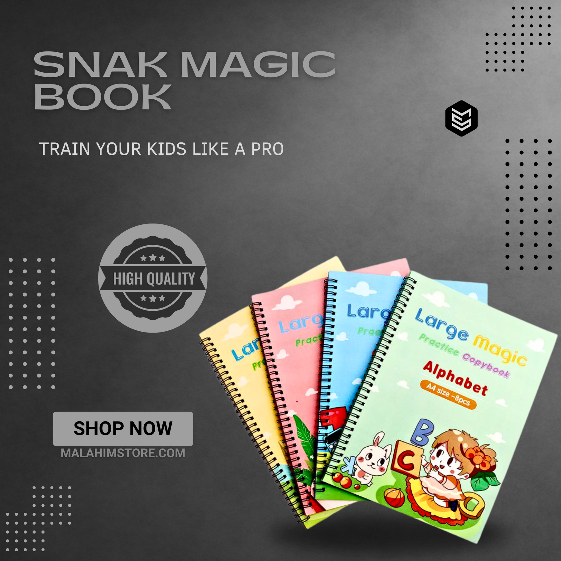 Sank Magic Practice Books  Set of (4 Books + Magic Pen & 10 Ink Refills)